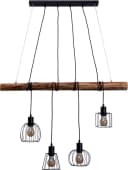 NÄVE Pendelleuchte WOODLAND Retro Optik Natur Schwarz Bild 2