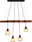 NÄVE Pendelleuchte WOODLAND Retro Optik Natur Schwarz Bild 4