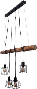 NÄVE Pendelleuchte WOODLAND Retro Optik Natur Schwarz Bild 5