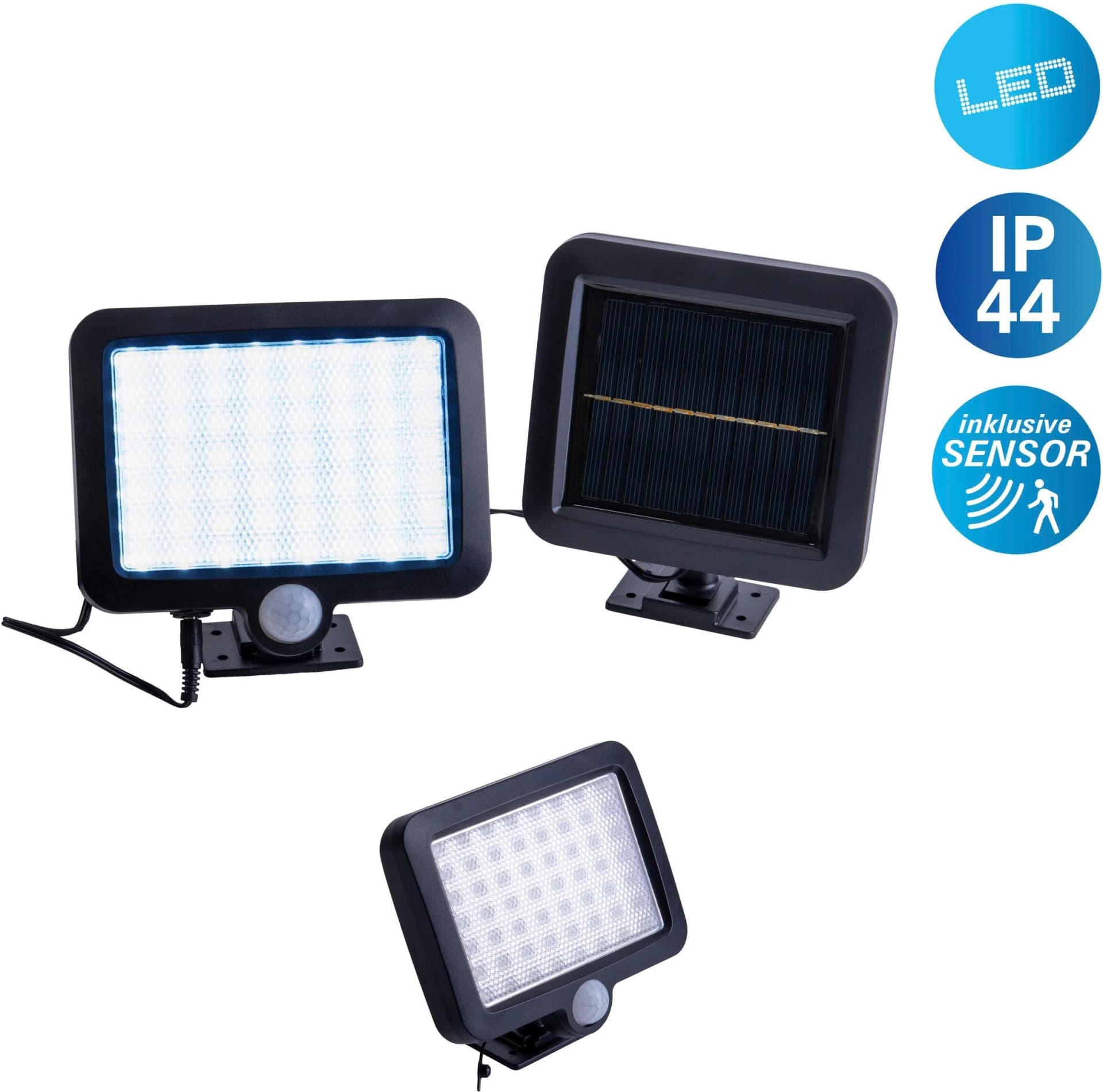 NÄVE LED Solarleuchte Pepe Schwarz mit Bewegungsmelder
