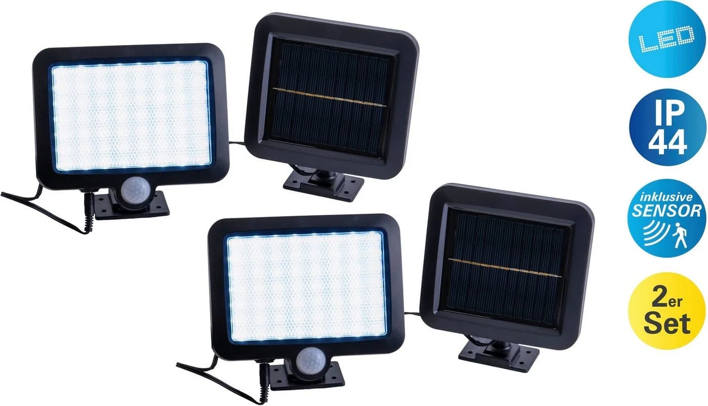 Näve LED Solarleuchte Pepe, Bewegungsmelder, 2er Set, Kaltweiß - Bild 2