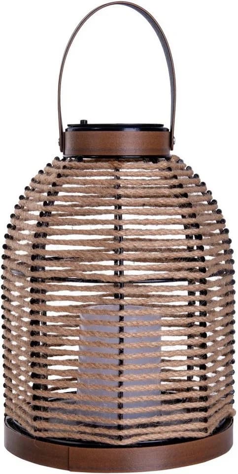 NÄVE LED Solarleuchte Korbinian Beige Natur Outdoor Laterne - Bild 3