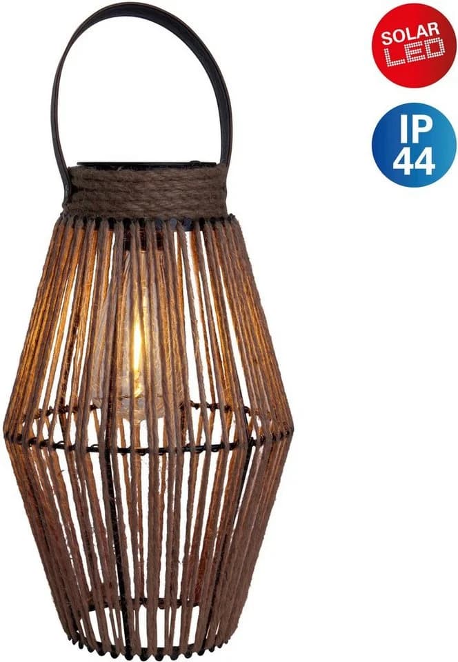 näve LED Solarleuchte Korbinian Warmweiß Jute Metall - Bild 2
