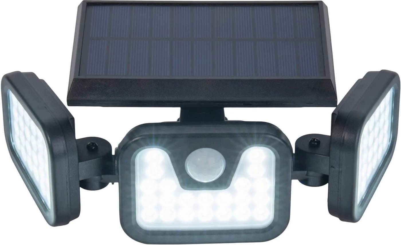 näve LED Solarleuchte Pacita Schwarz Wandleuchte mit Bewegungsmelder