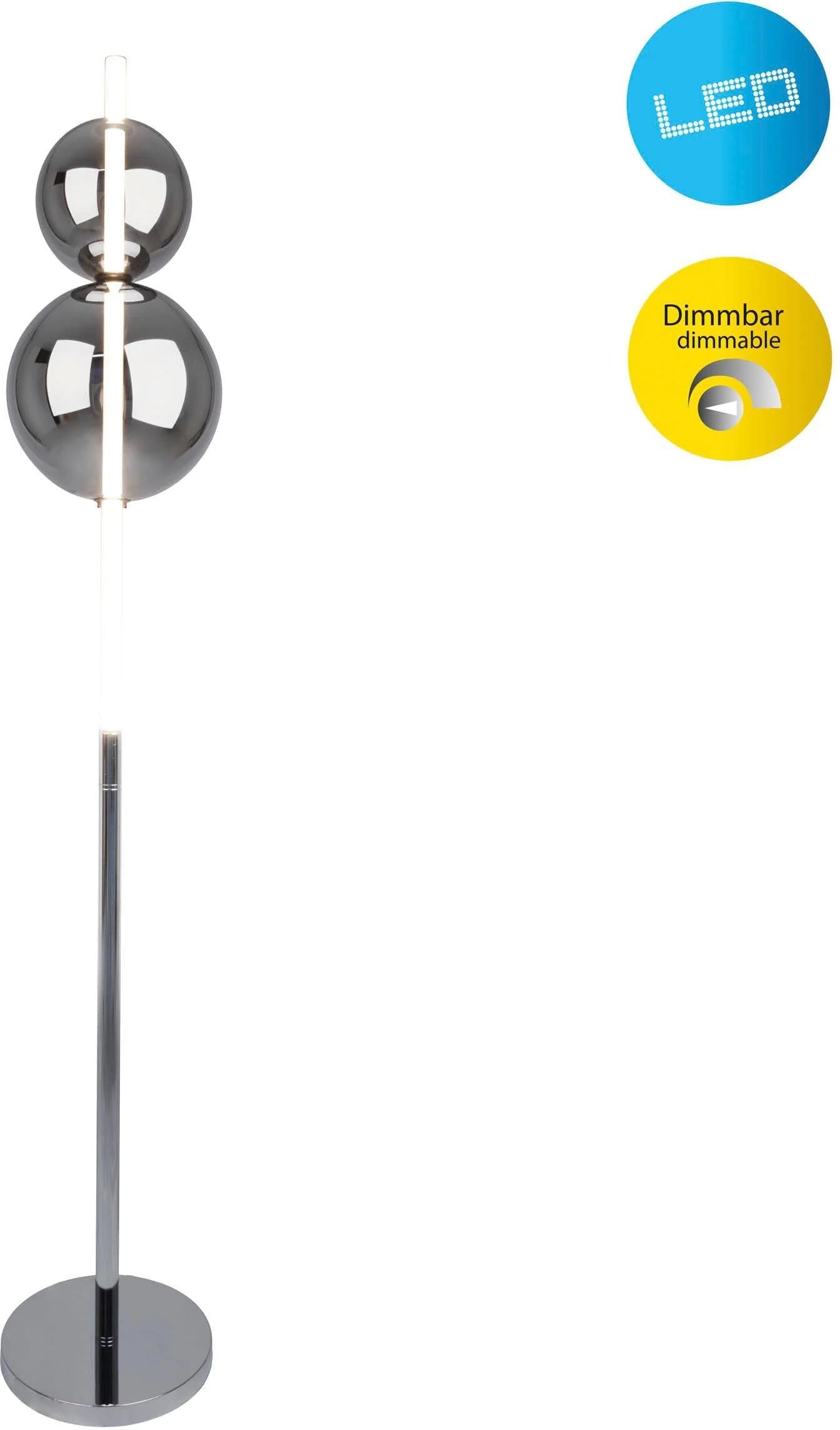 NÄVE Stehlampe NOVA Dimmbar Chrom/Smoky 25cm - Bild 2