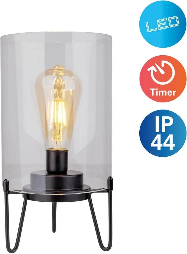 näve LED Außen-Tischleuchte Lonna Schwarz Timerfunktion - Bild 2