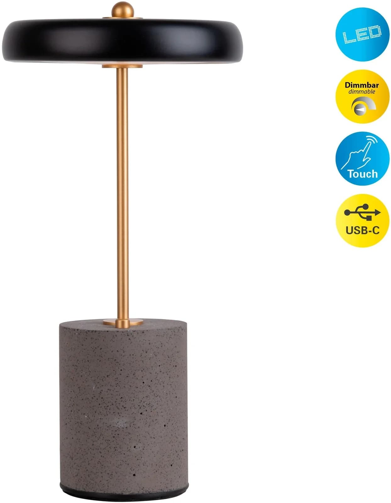 NÄVE Tischleuchte SETA Schwarz LED Dimmbar Akku - Bild 2