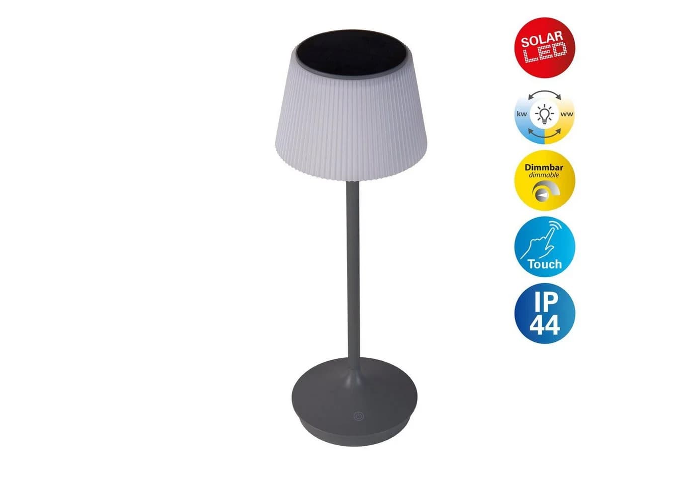 näve LED Tischleuchte EMMI Grau Solar/Akku Dimmbar CCT - Bild 2