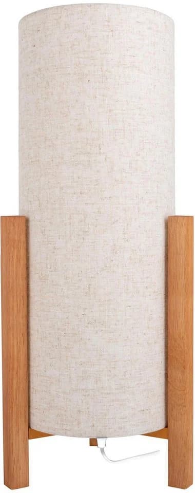 NÄVE Tischleuchte Matida Beige Natur Holz Textilschirm Skandi Style - Bild 2