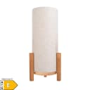 NÄVE LED Tischleuchte Madita Beige Natur Holz Textilschirm Dimmbar Bild 1