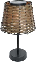 NÄVE Solar-Tischleuchte Rattan Braun Schwarz mit Dämmerungssensor Bild 4