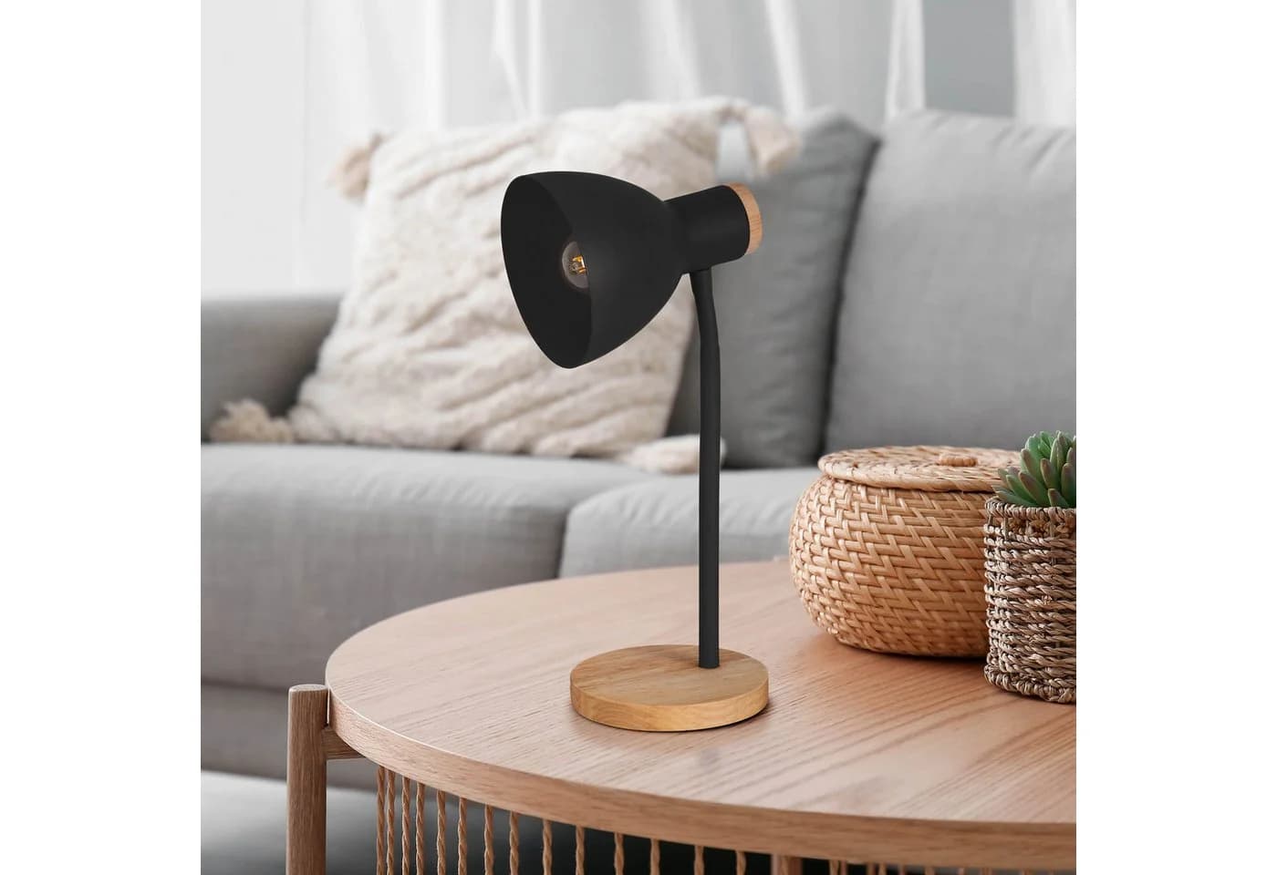 NÄVE Schreibtischlampe Marie Schwarz E14 Flexibel Dimmbar