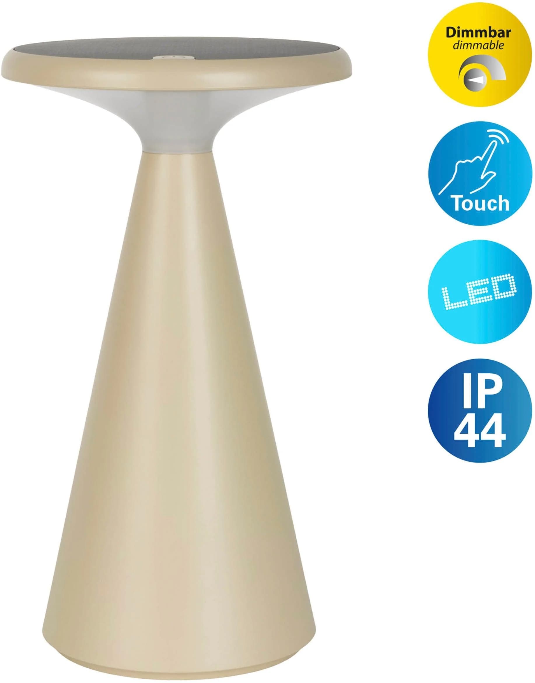 NÄVE LED Tischleuchte Palu Beige Dimmbar Touch