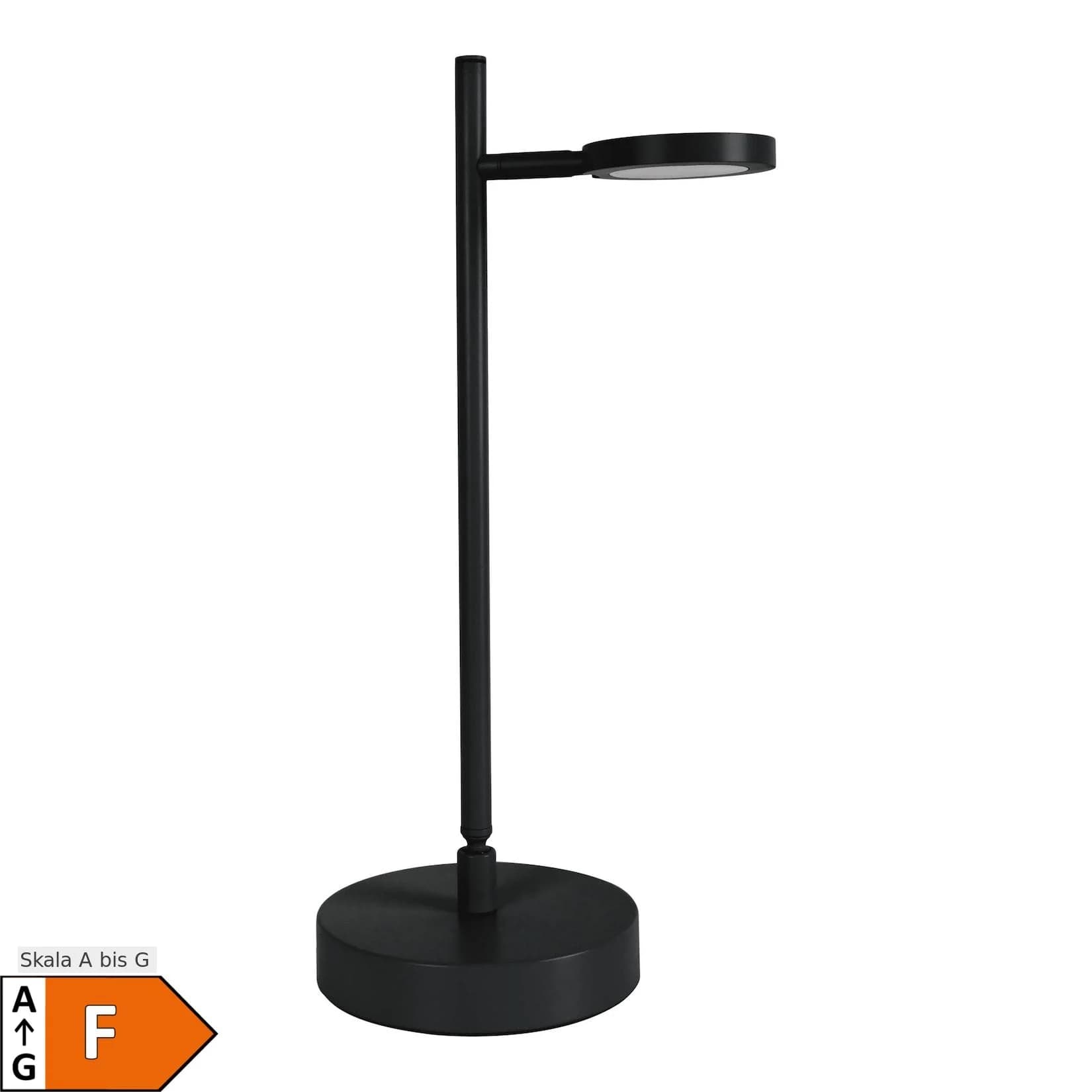 NAEVE LEUCHTEN LED-Akku-Tischlampe Lupa Schwarz Metall Touchdim