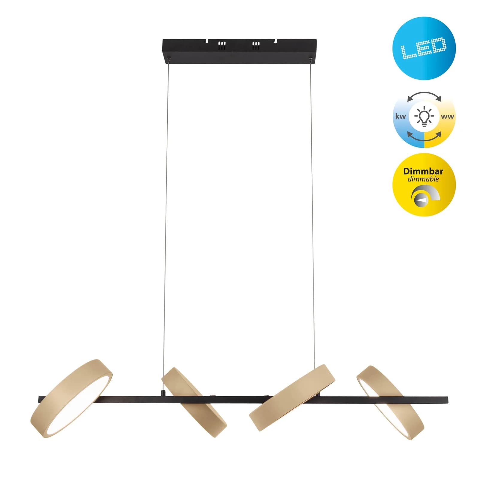NÄVE LED Pendelleuchte Tessa Beige Retro Dimmbar CCT - Bild 2