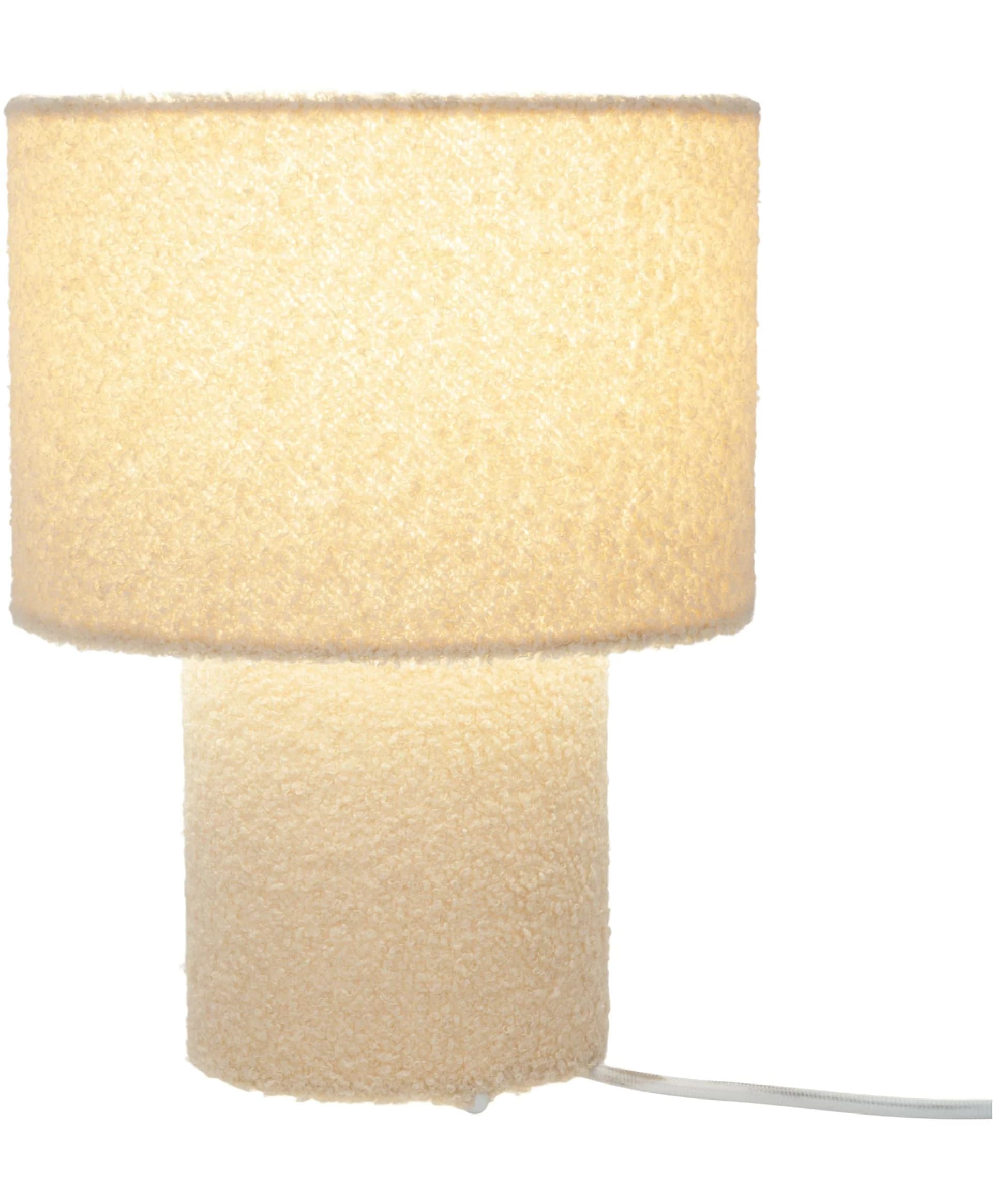 NÄVE Tischleuchte Fluffy Beige Bouclé Retro Design