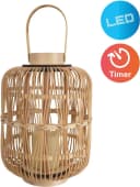 NÄVE LED Dekolicht Korbinian Rattankorb Beige Natur Timer Bild 2