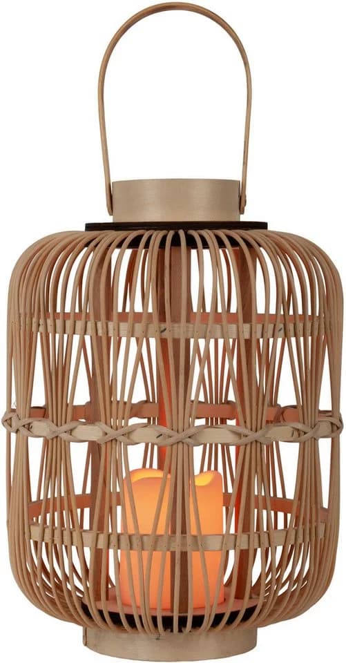 NÄVE LED Dekolicht "Korbinian" Beige Rattankorb mit Timer - Bild 3