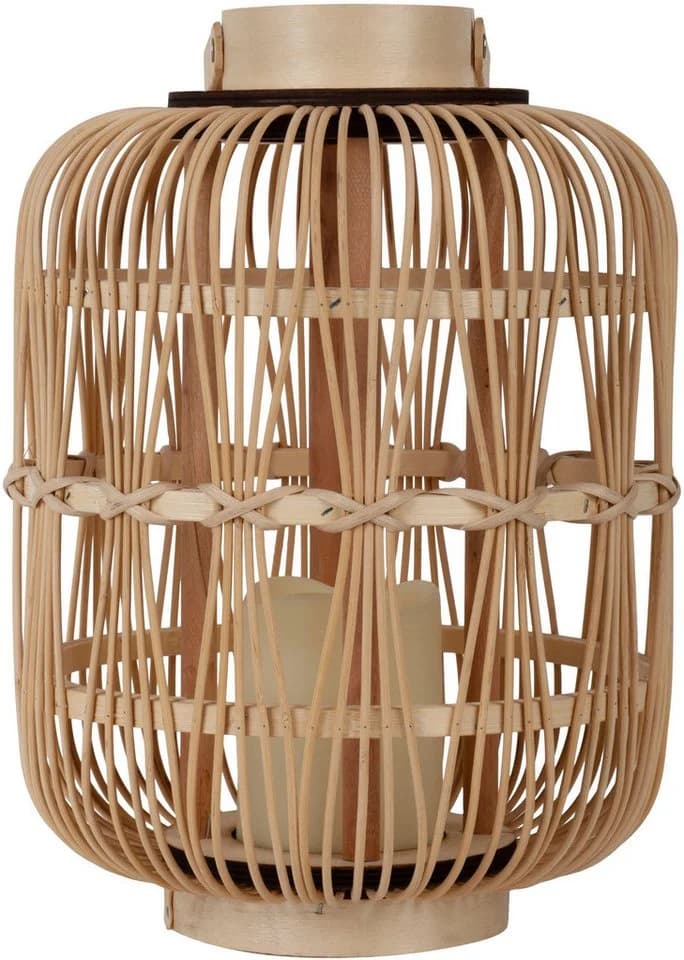 NÄVE LED Dekolicht "Korbinian" Beige Rattankorb mit Timer - Bild 4