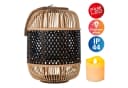 NÄVE LED Dekolicht Korbinian Schwarz Natur Solar Laterne 27 cm Bild 2