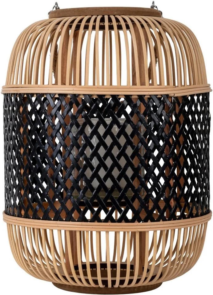 NÄVE LED Dekolicht Korbinian Schwarz Natur Solar Laterne 27 cm - Bild 3