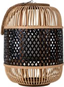 NÄVE LED Laterne Korbinian Schwarz Natur Rattankorb Solar Bild 4