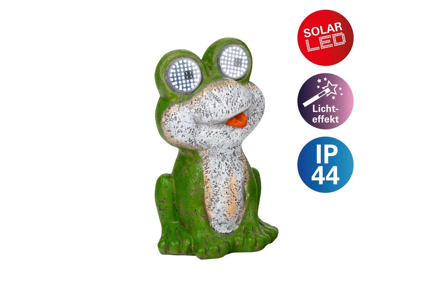 NÄVE LED Solarleuchte Frosch "Froggel" Grün mit animierten Augen - Bild 2