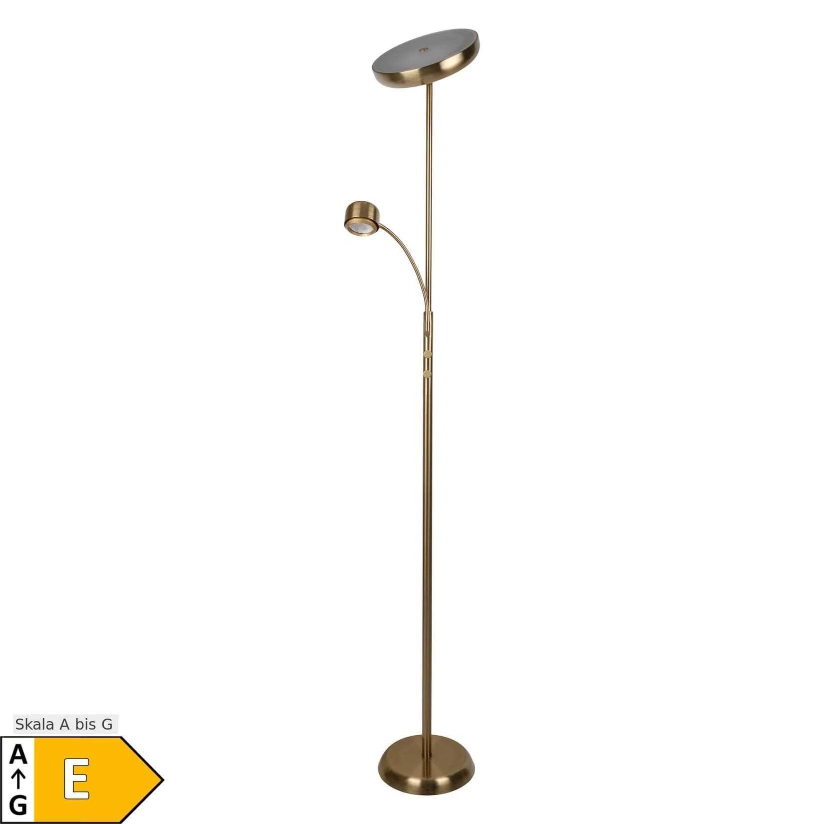 Näve LED Stehleuchte ROMIS mit Lesearm messing matt