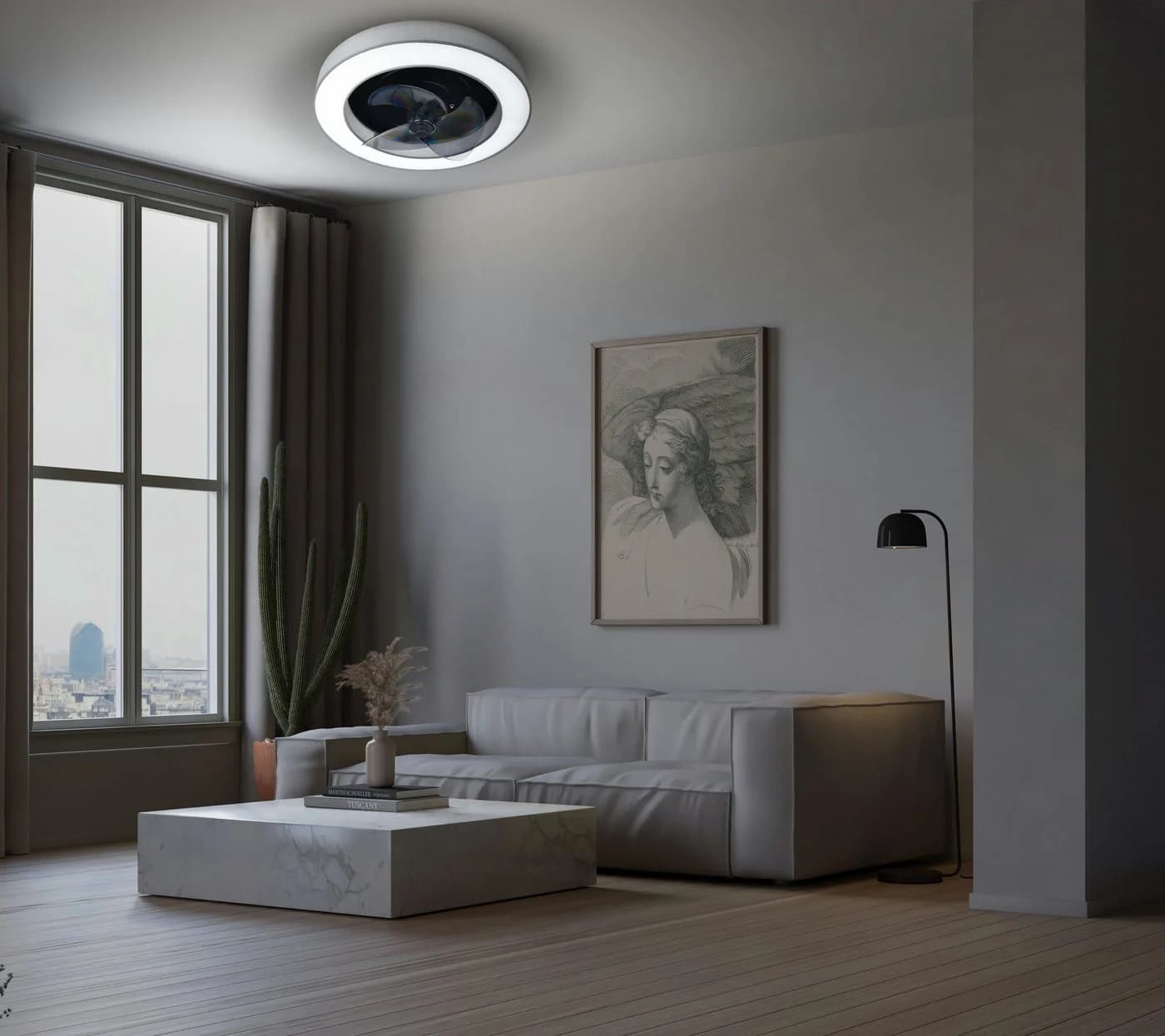 OTTO HOME LED Deckenleuchte Vittor Grau mit Ventilator