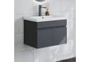 duschspa Waschtisch mit Unterschrank dunklegrau Mineralguss Bild 2