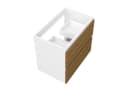 duschspa Waschtischunterschrank 60cm Matt Weiß/Nussbaum Soft-Close Bild 1