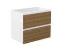 duschspa Waschtischunterschrank 60cm Matt Weiß/Nussbaum Soft-Close Bild 2