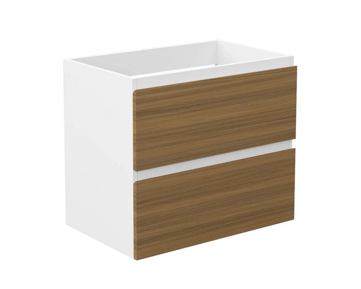 duschspa Waschtischunterschrank 60cm Matt Weiß/Nussbaum Soft-Close - Bild 2