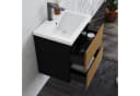duschspa Waschtisch mit Unterschrank Set Matt Schwarz Mineralguss Bild 1