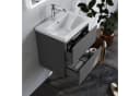 duschspa Waschtisch mit Unterschrank Grau Matt Mineralguss Bild 1