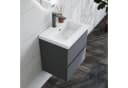 duschspa Waschtisch mit Unterschrank Badschrank Set Matt Grau Mineralguss-B Bild 1