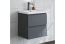 duschspa Waschtisch mit Unterschrank Badschrank Set Matt Grau Mineralguss-B Bild 2