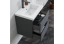 duschspa Waschtisch mit Unterschrank Badschrank Set Matt Grau Mineralguss-B Bild 3