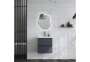 duschspa Waschtisch mit Unterschrank Badschrank Set Matt Grau Mineralguss-B Bild 4