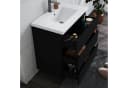 duschspa Waschtisch-Set mit Unterschrank Schwarz Mineralguss Bild 1