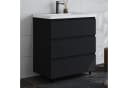 duschspa Waschtisch-Set mit Unterschrank Schwarz Mineralguss Bild 2