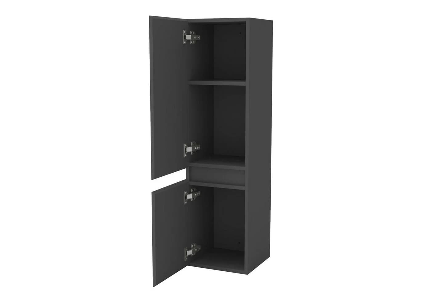 duschspa Waschtischunterschrank Dunkelgrau Soft-Close Wandmontage