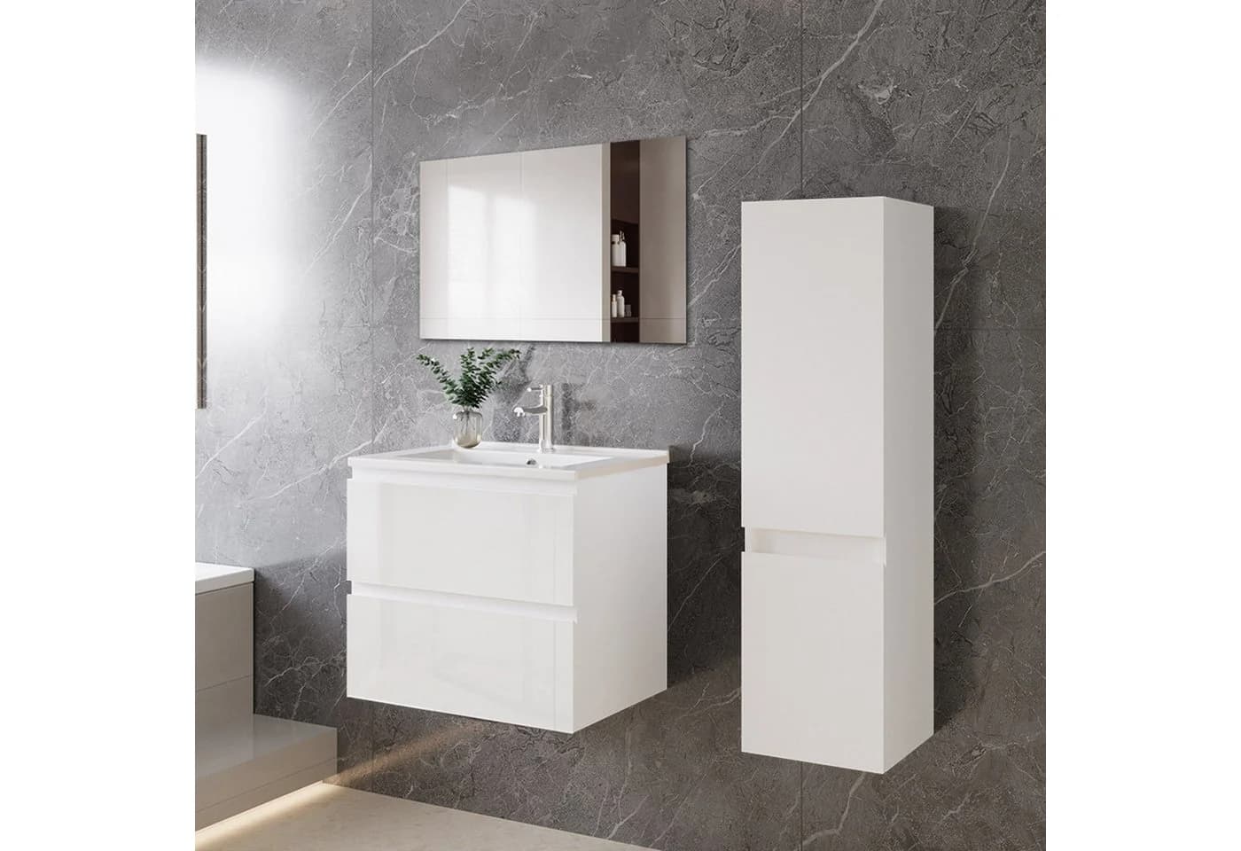 duschspa Waschtisch Waschbecken mit Unterschrank Badmöbel Set - Bild 4