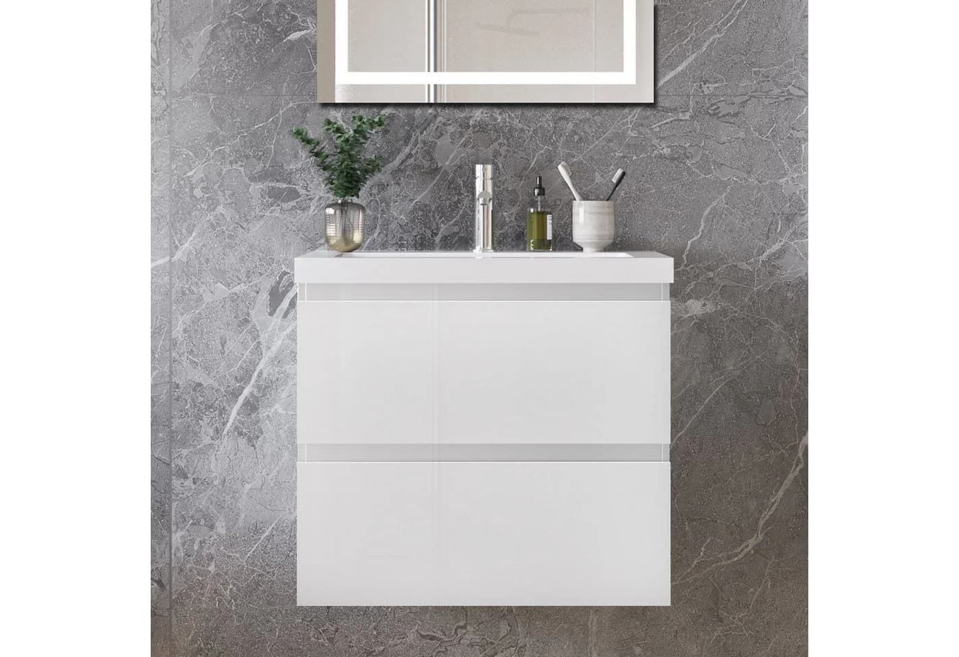 duschspa Waschtisch Waschbecken mit Unterschrank Badmöbel Set - Bild 3