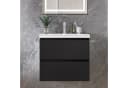 duschspa Waschtisch mit Unterschrank Schwarz Hochglanz Soft-Close Bild 3