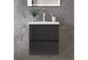 duschspa Waschtisch-Set mit Unterschrank Schwarz Hochglanz Bild 3