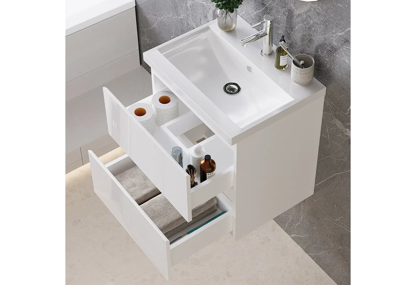 duschspa Waschtisch mit Unterschrank Badmöbel-Set