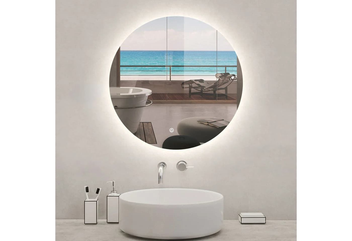 duschspa Badspiegel Kaltweiß LED Beleuchtung 50-100cm Touch-Schalter - Bild 2