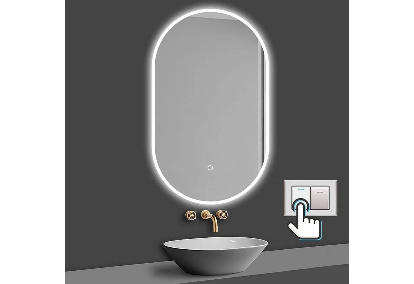 Duschspa LED Badspiegel mit Touch/Wandschalter, dimmbar, beschlagfrei - Bild 3