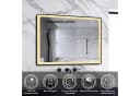 duschspa LED Badspiegel Schwarz Rahmen 50-120cm Dimmbar Bild 1
